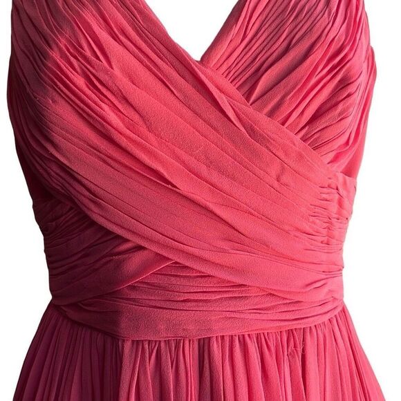 Marchesa Notte Pink 100% Silk Cocktail Dress Pleated Fit Flare NWT Sz 8 $850 - Picture 4 of 16